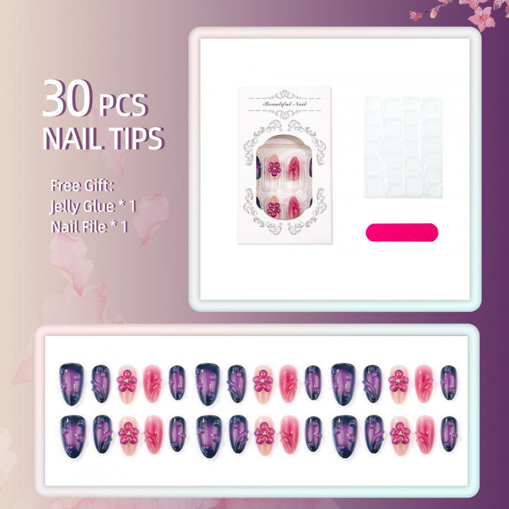 Decorative Floral Design Press-On Nails