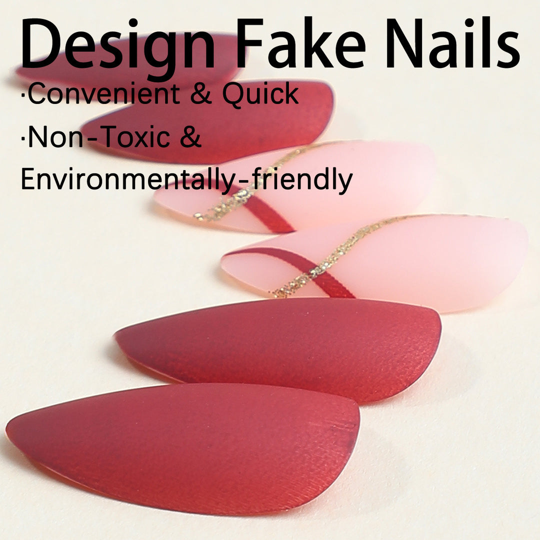 Elegant artificial nail set with matte finish and glamorous accents Stornfield
