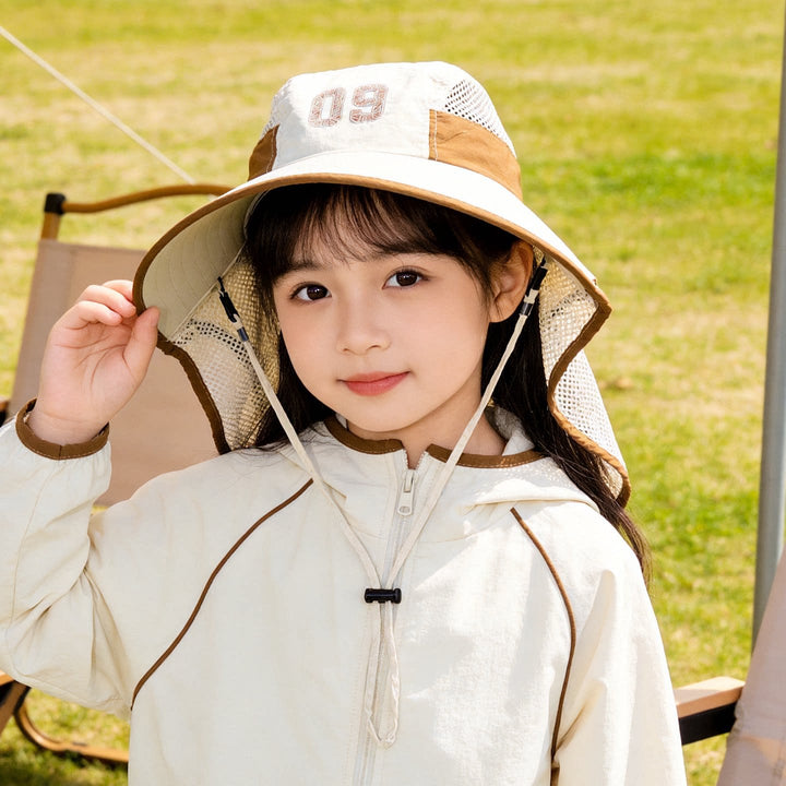 Kids' sun hat with breathable mesh neck protection and adjustable chin strap Stornfield