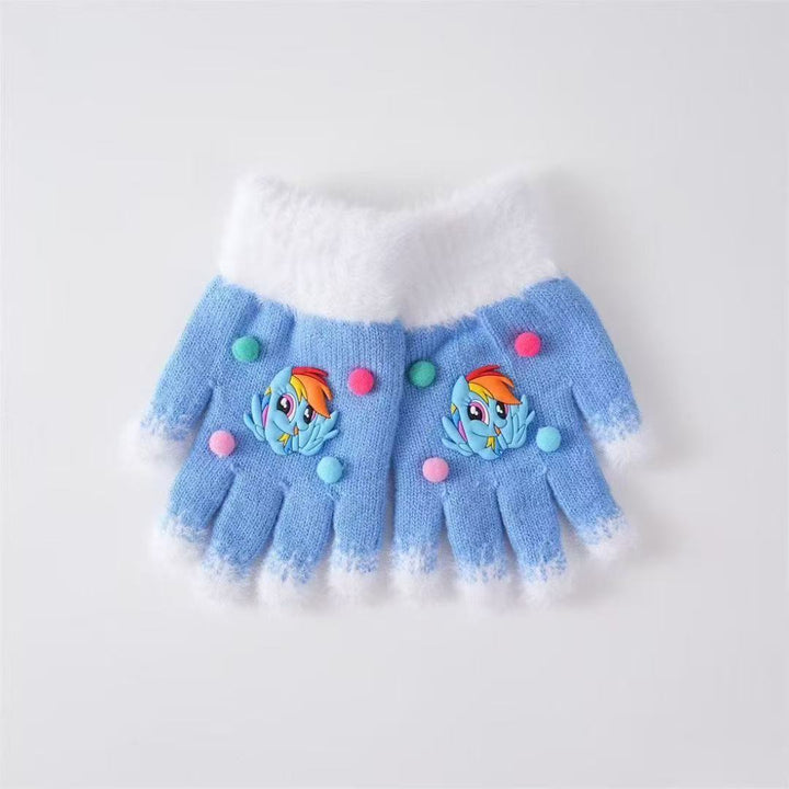 Children's Playful Cartoon-Themed Fingerless Gloves Stornfield