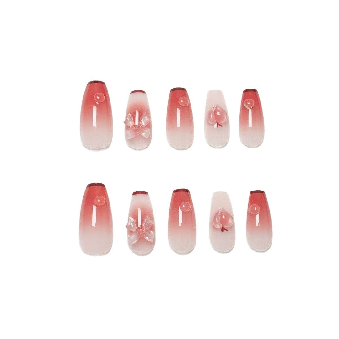 Trendy Artificial Nails with Flower and Glitter Elements Stornfield