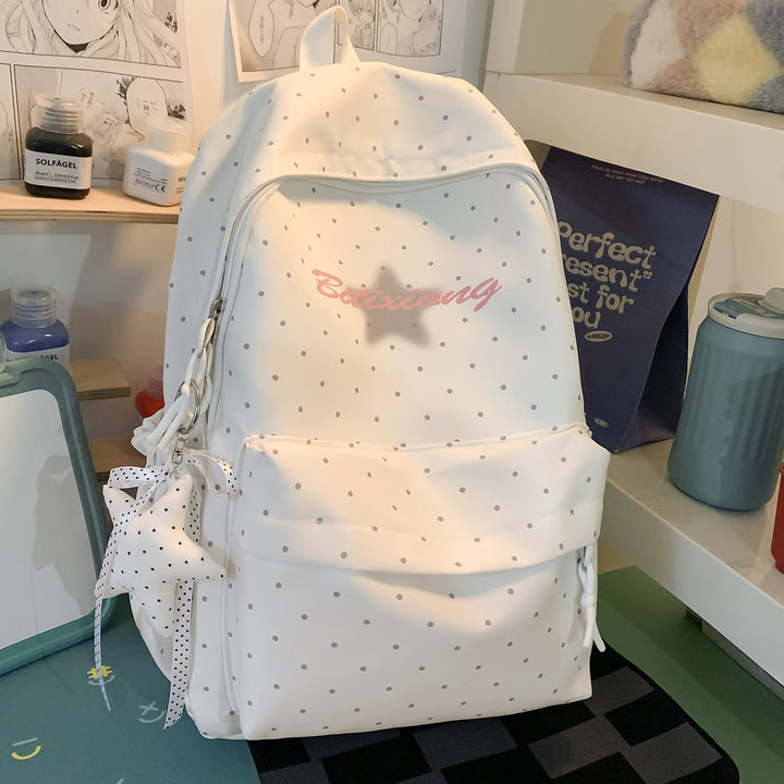 Charming Polka Dot Casual Backpack Stornfield