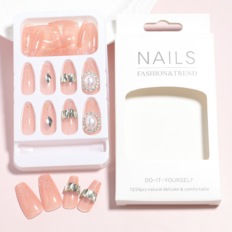Decorative Press-On Nail Set with 3D Accents Stornfield
