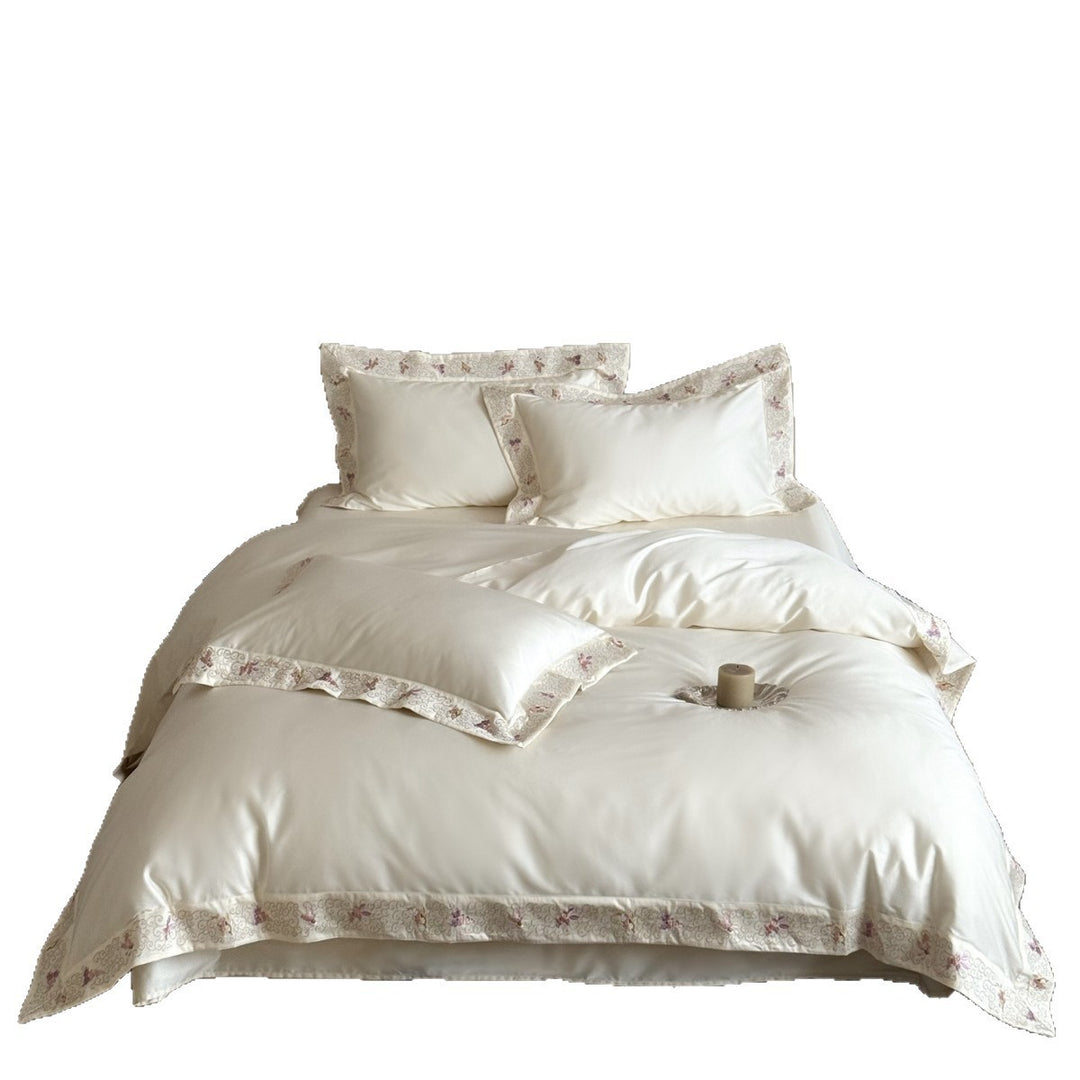 Silky Sateen Embroidered Duvet Cover Set