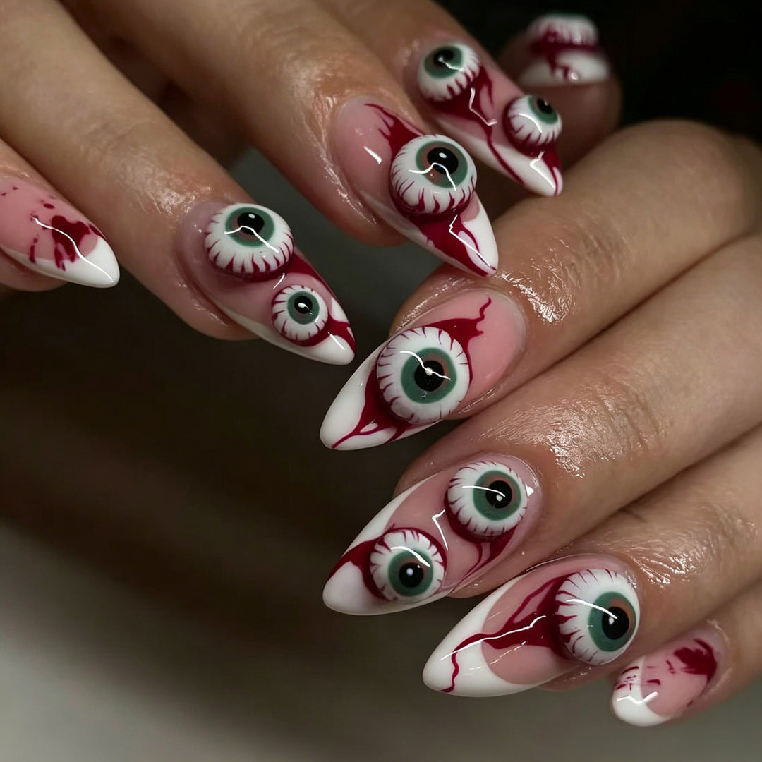 Eye-Themed Stiletto Press-On Nail Art Set Stornfield