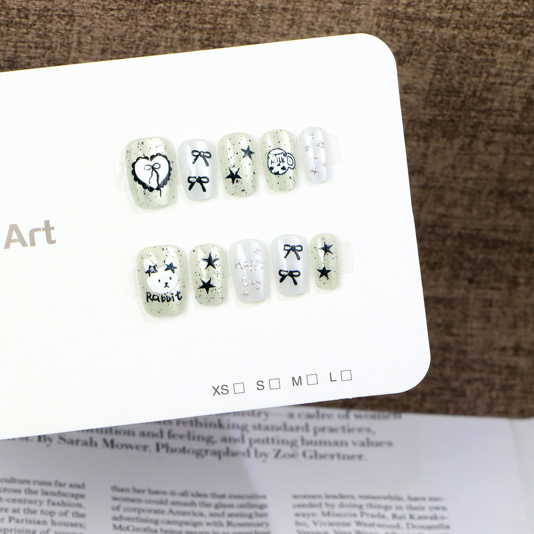 Whimsical Themed Press-On Nail Art Set Stornfield