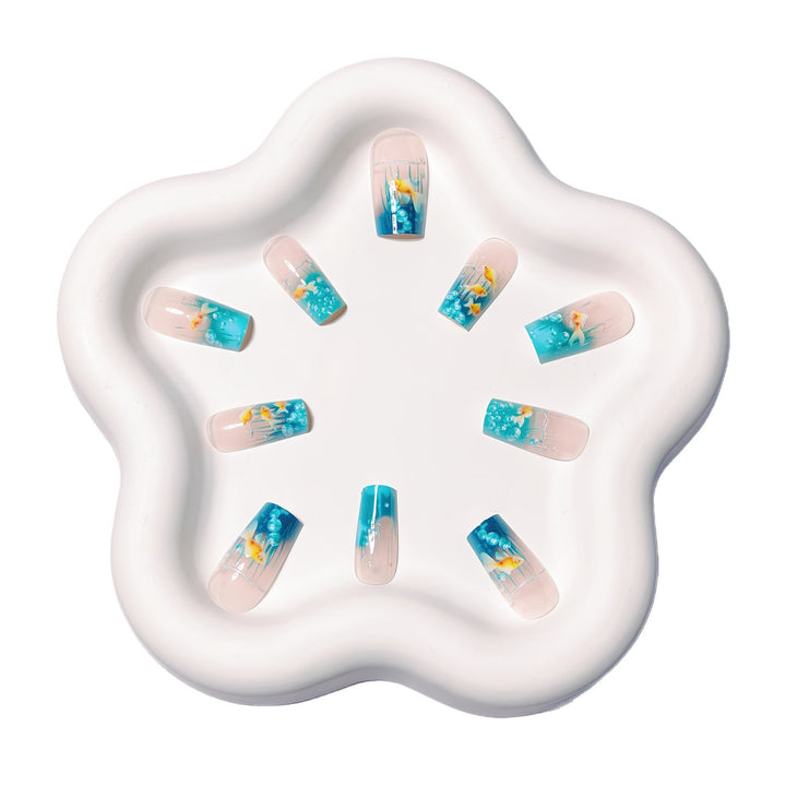 Creative art nails with maritime goldfish design Stornfield