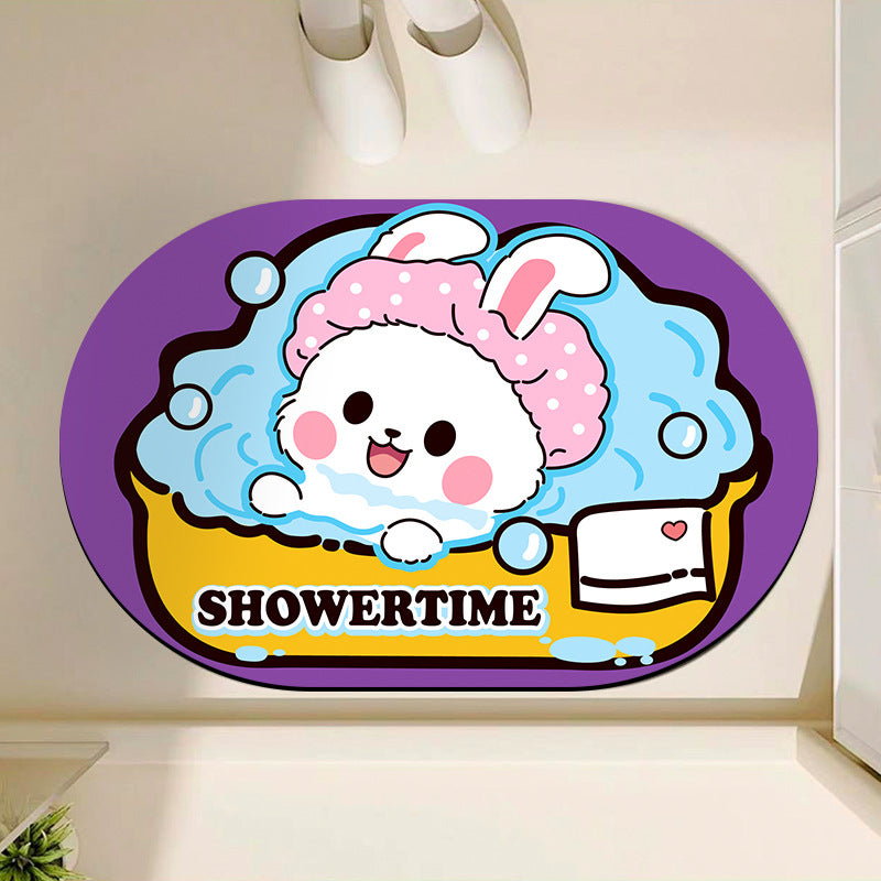 Cartoon Bear-Themed Non-Slip Bath Mat