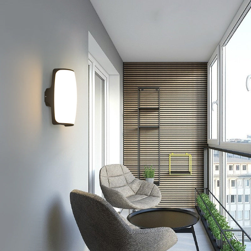 Waterproof Acrylic Curved Shade LED Outdoor Wall Sconce Lamp | Stornfield