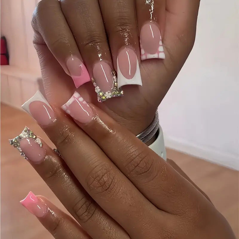 Glamorous 3D Crystal-Accented Press-On Nail Set Stornfield