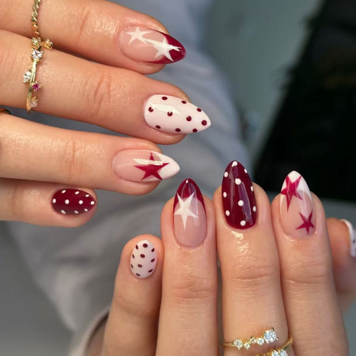 Artistic Star and Dot Press-On Nail Tips Stornfield