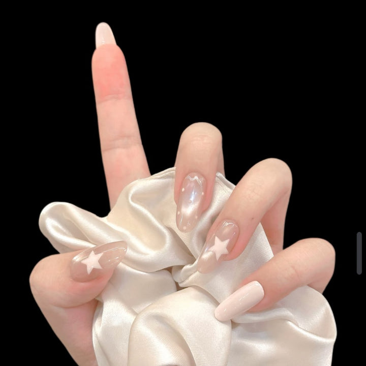 Decorative Press-On Nail Art Set with Star Accents Stornfield