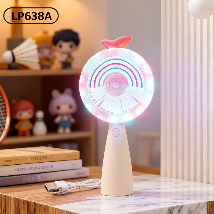 Women Portable USB Hand Fan with LED Lighting Stornfield