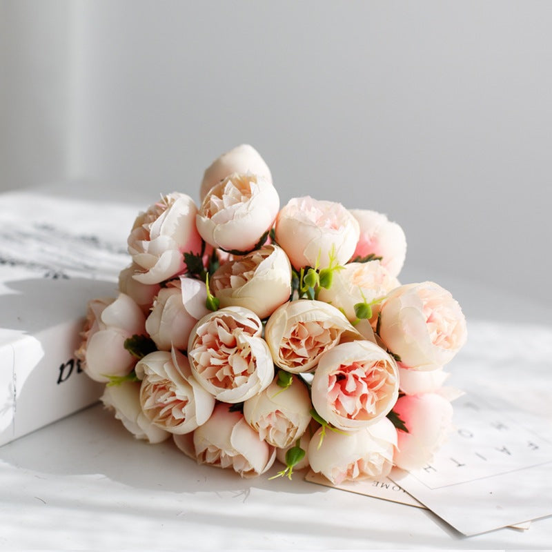 Realistic Synthetic Peony Bouquet