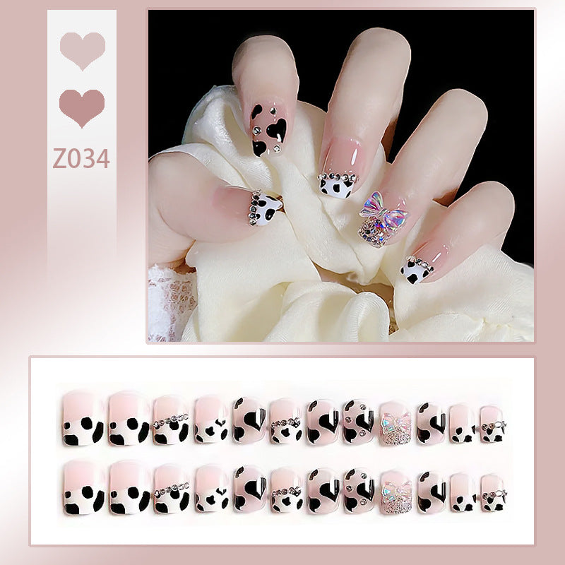 Playful Cow Print Press-On Nail Set