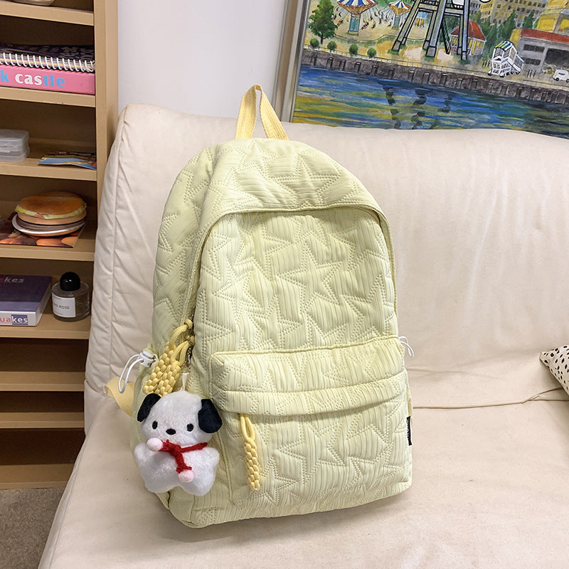 Quilted Backpack with Decorative Charm Stornfield