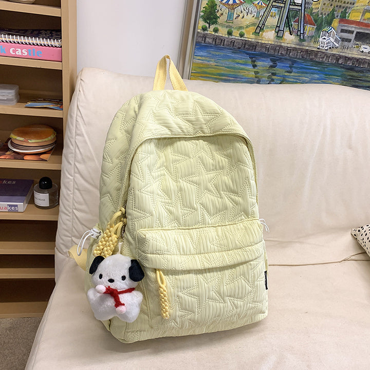 Quilted Backpack with Decorative Charm Stornfield