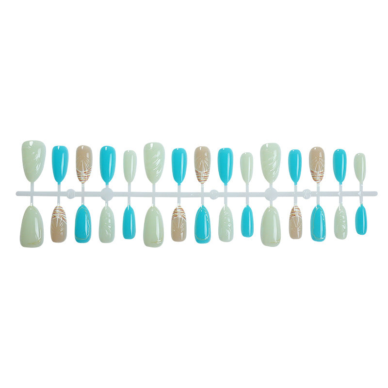Vibrant Ocean-Inspired Press-On Nail Art Set