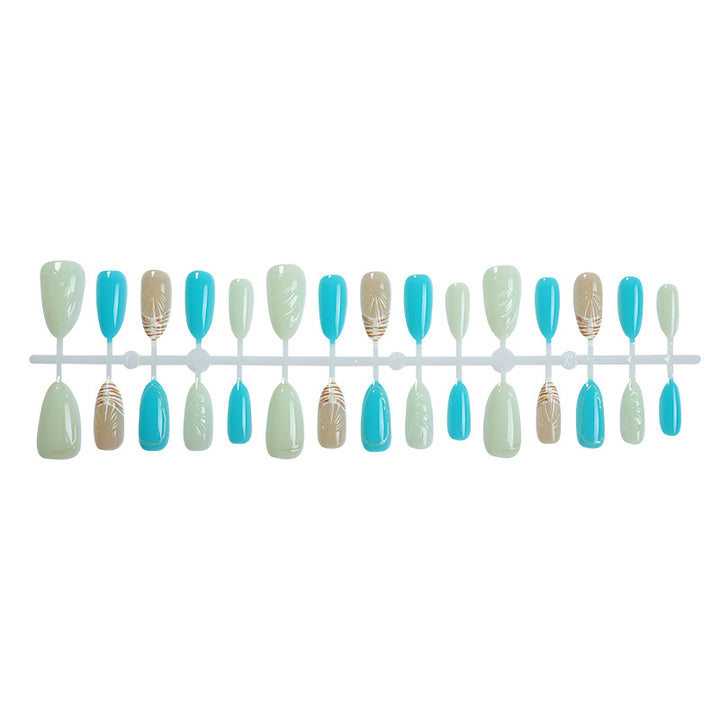 Vibrant Ocean-Inspired Press-On Nail Art Set