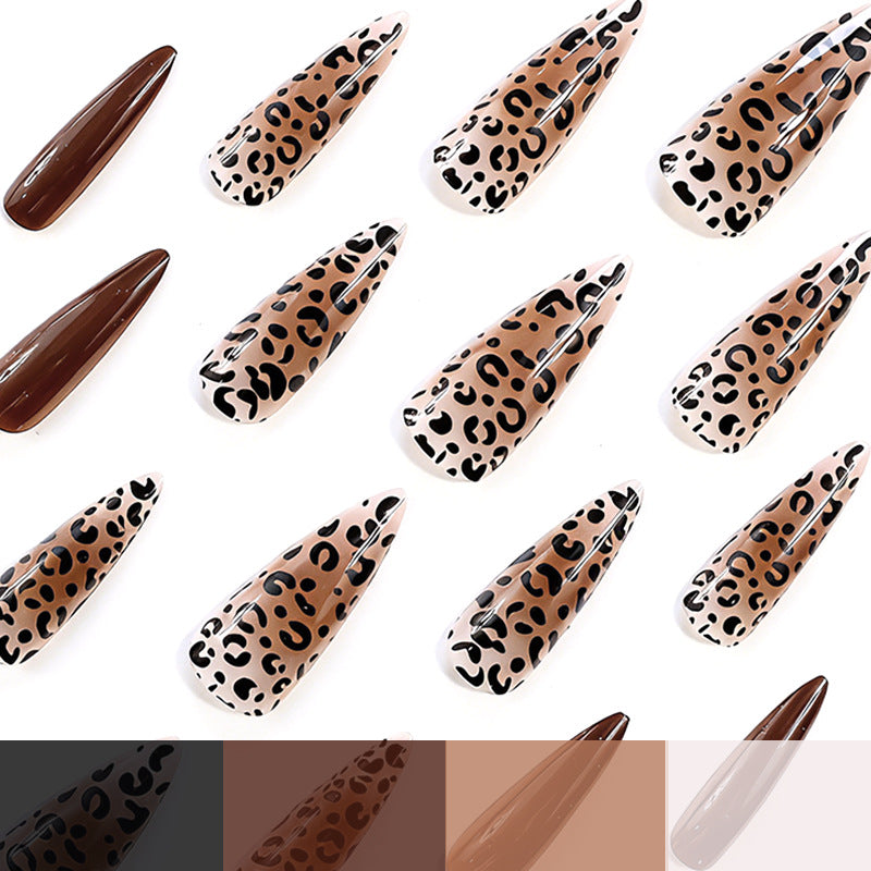 Artistic Stiletto Nail Extensions with Leopard Design Stornfield