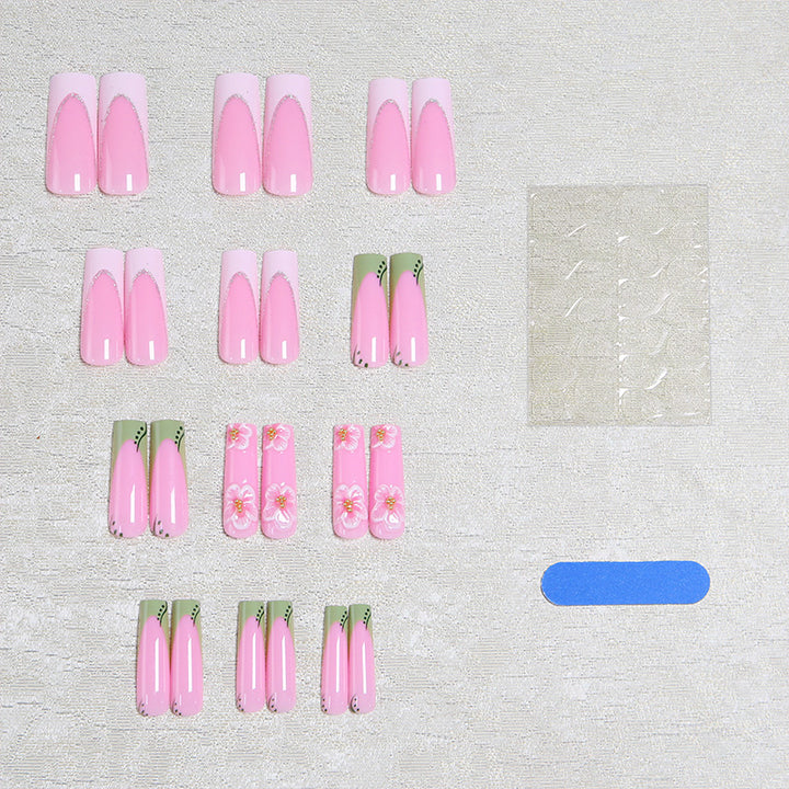 Artful nail tips with floral embellishments Stornfield