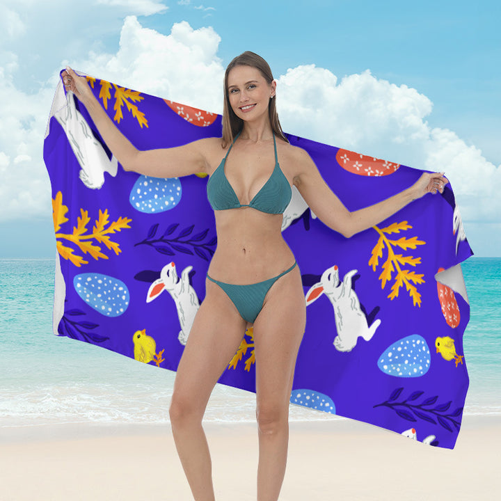 Beach towel with vibrant tropical plant motif Stornfield