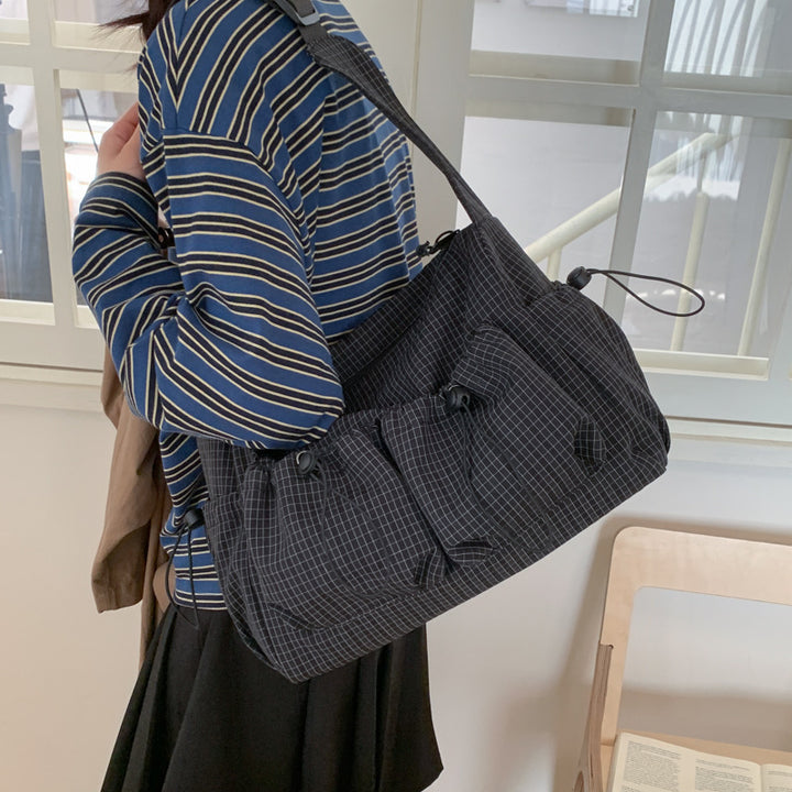 Casual Checked Shoulder Bag