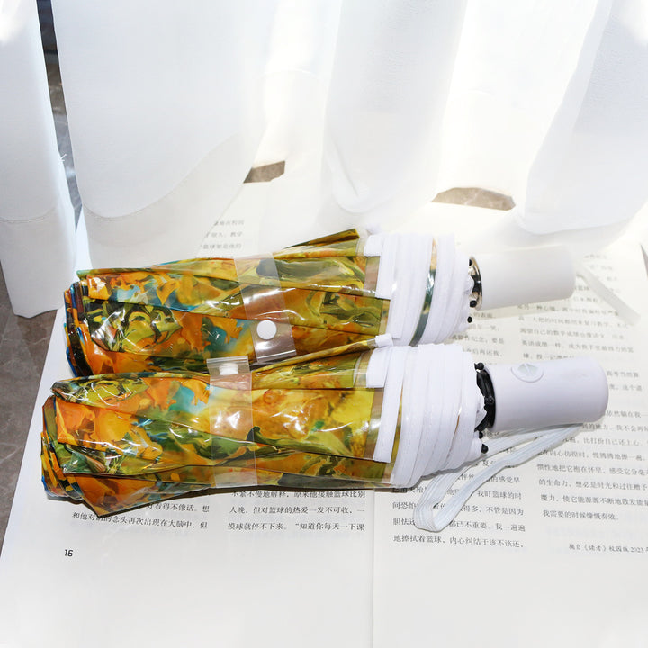 Women's collapsible umbrella with playful sunflower design Stornfield