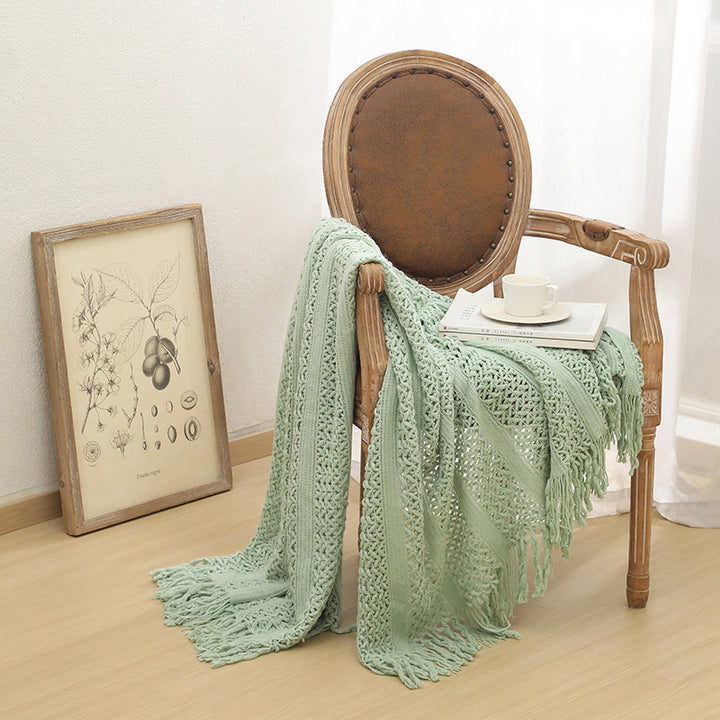 Women's Knit Blanket with Elegant Fringes Stornfield