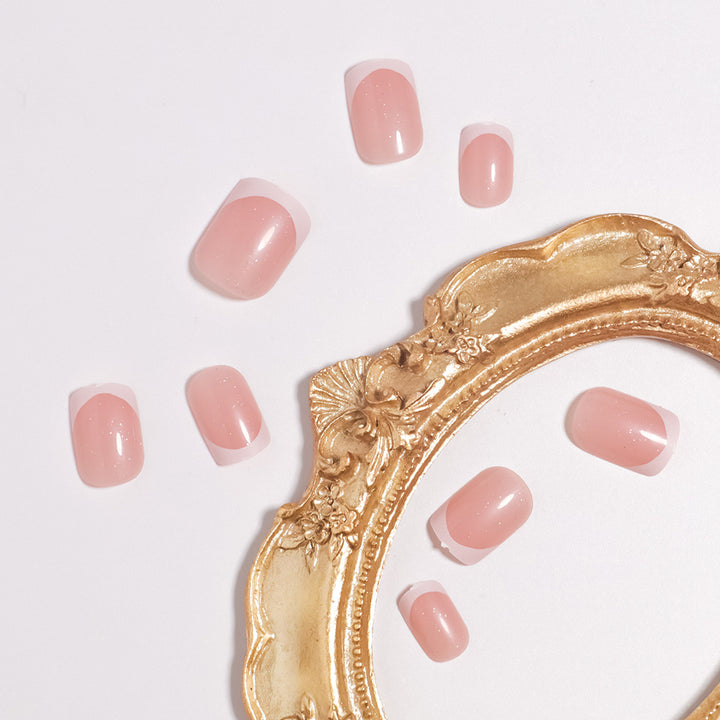 Glossy French Tip Press-On Nails Set Stornfield