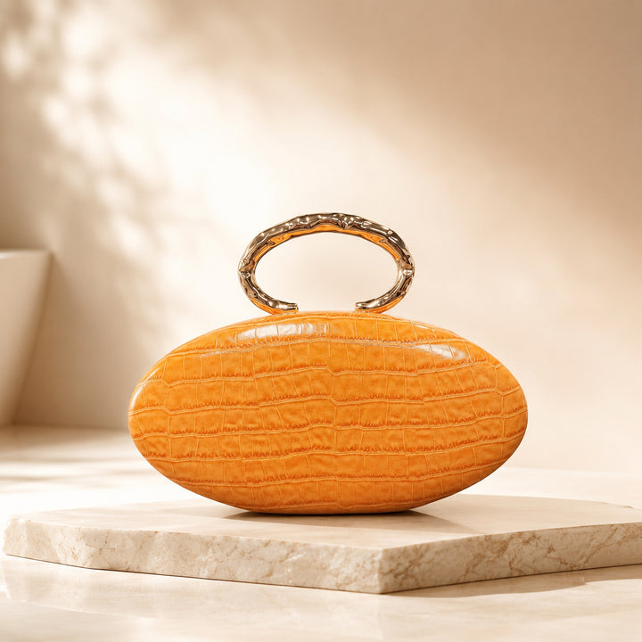 Artistic Curved Handle Acrylic Clutch