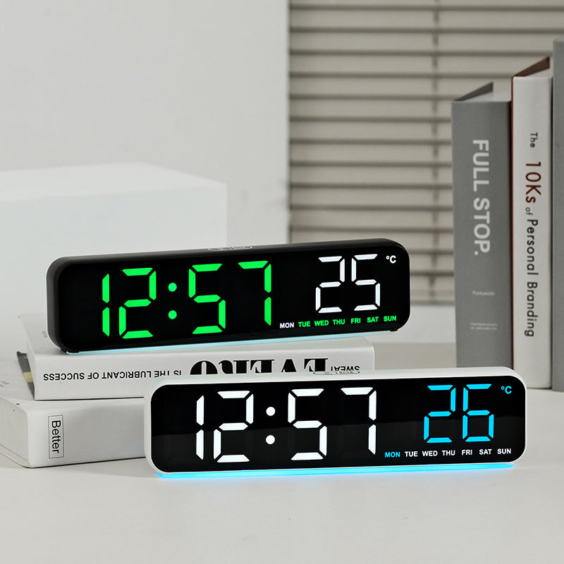Digital LED alarm clock with temperature and day of the week digits Stornfield