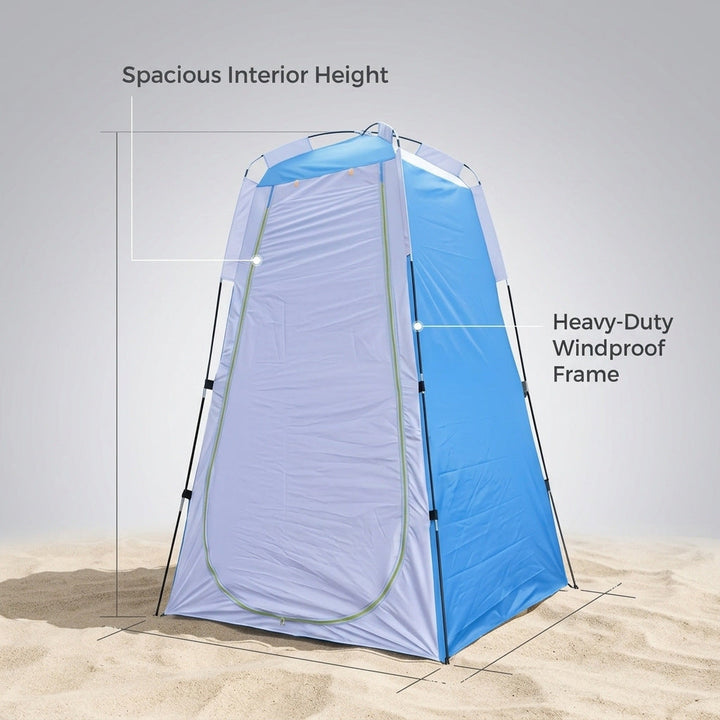 Portable pop-up privacy shower changing tent with zippered door Stornfield