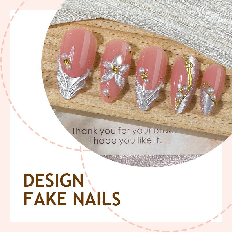Creative Nail Art Set with Elegant Floral and Glittering Decorations Stornfield