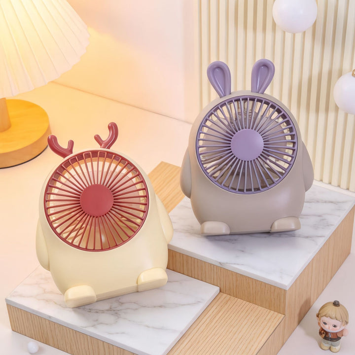 Ladies portable hand fan with playful moose design Stornfield