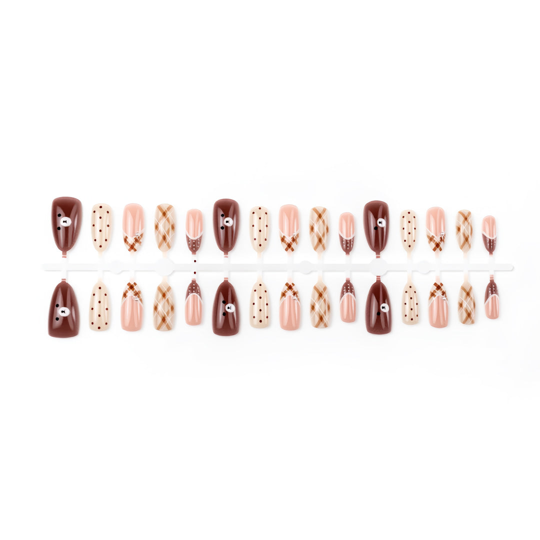 Artistic Press-On Nail Art Set with Decorative Patterns Stornfield