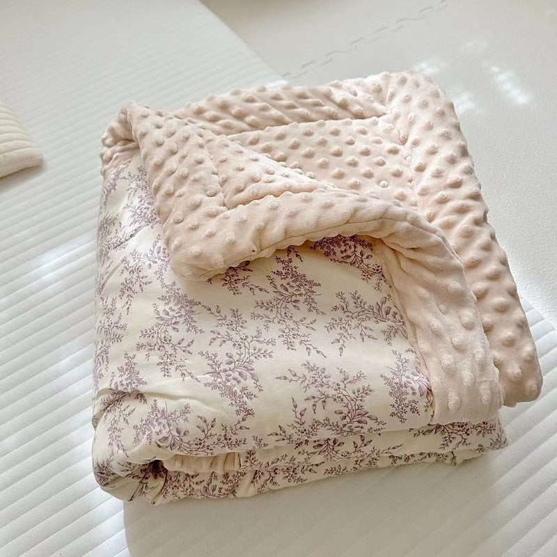Reversible Minky Dot Plush Baby Blanket