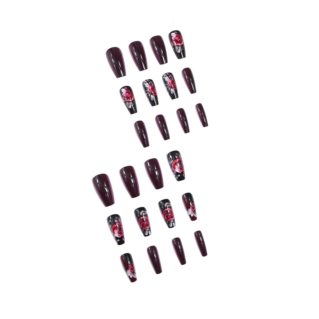 Artistic Floral Design Nail Extensions  1792407634