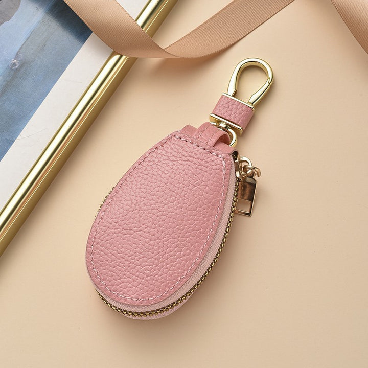 Compact Textured Leather Keychain Pouch Stornfield