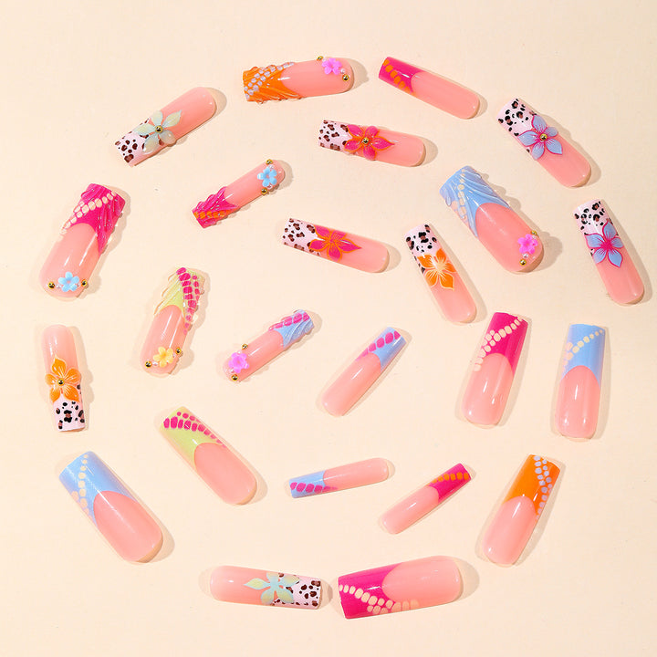 Vibrant Floral 3D Nail Art Extensions Stornfield