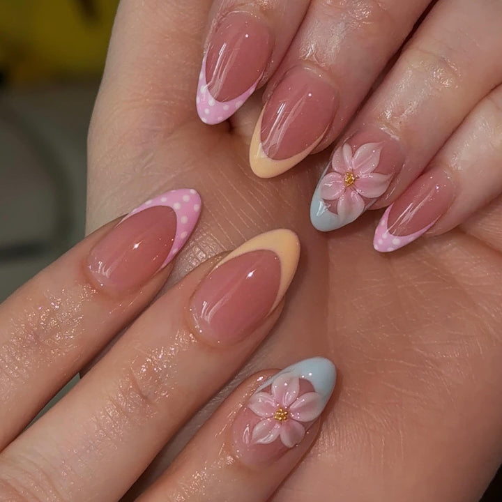 Artistic Floral Acrylic Nail Extensions Stornfield 1789915721
