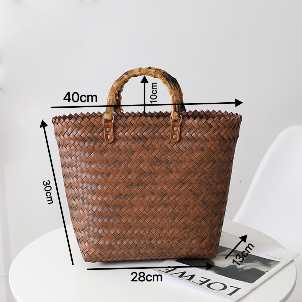 Handmade basket bag with stylish braiding pattern Stornfield