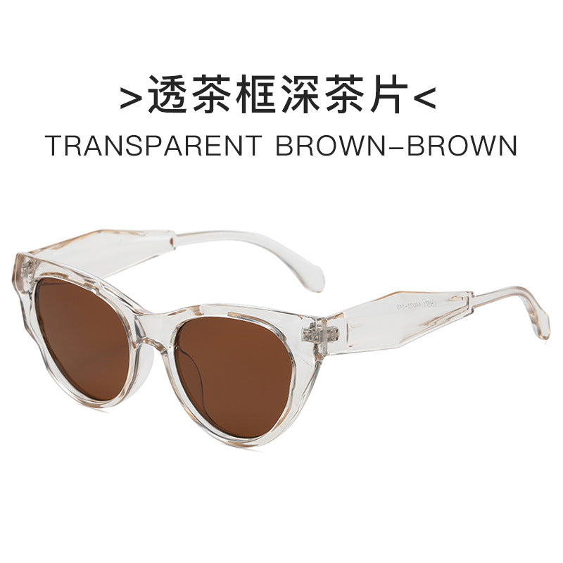 Women's Cat-Eye Sunglasses with Transparent Frame and Brown Lenses Stornfield