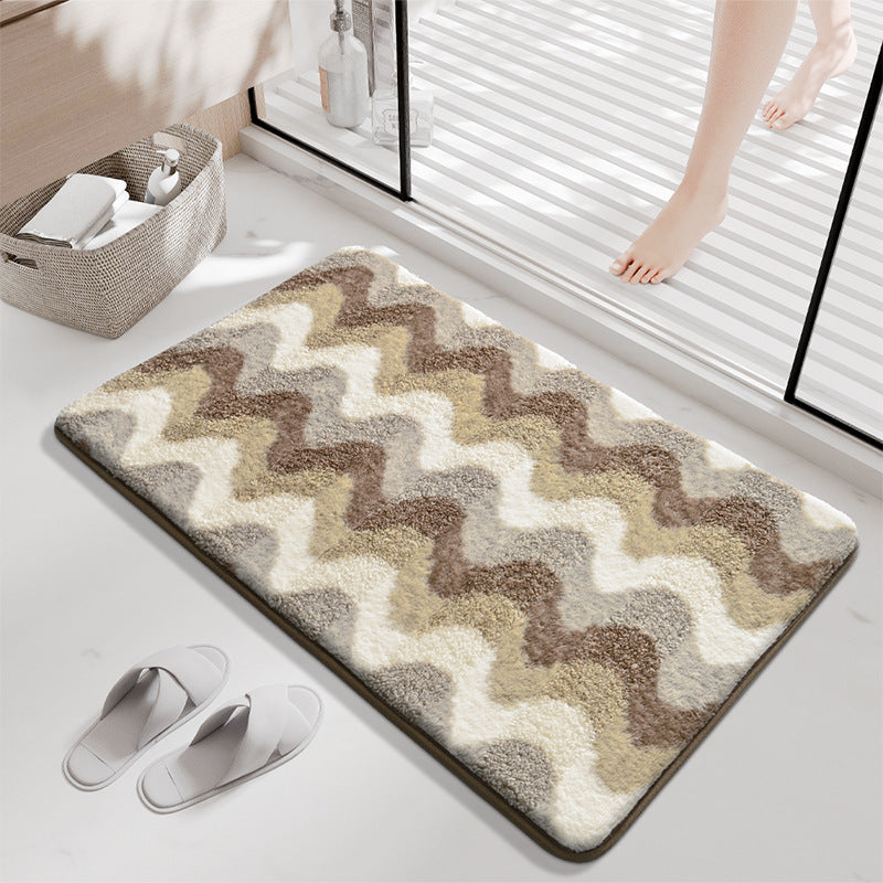 Soft Textured Wave Design Bath Mat