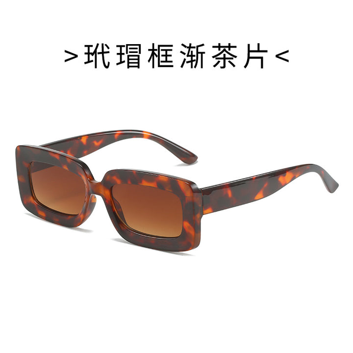 Women's Fashion Turtle Sunglasses with Rectangular Frame and Gradient Lenses Stornfield