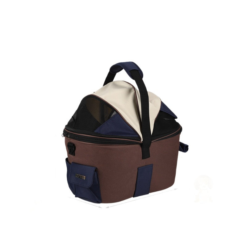 collapsible breathable soft pet carrier bag with mesh canopy and exterior pockets Stornfield