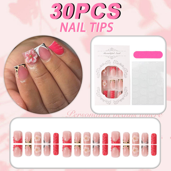 Floral Design Press-On Nail Tips Set Stornfield