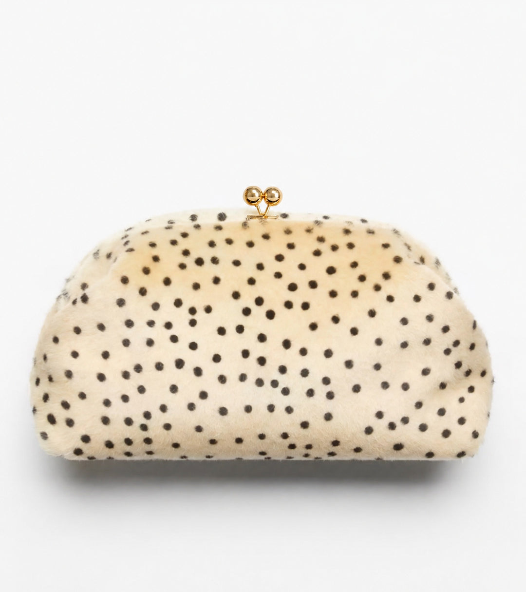 Plush Polka Dot Cosmetic Clutch