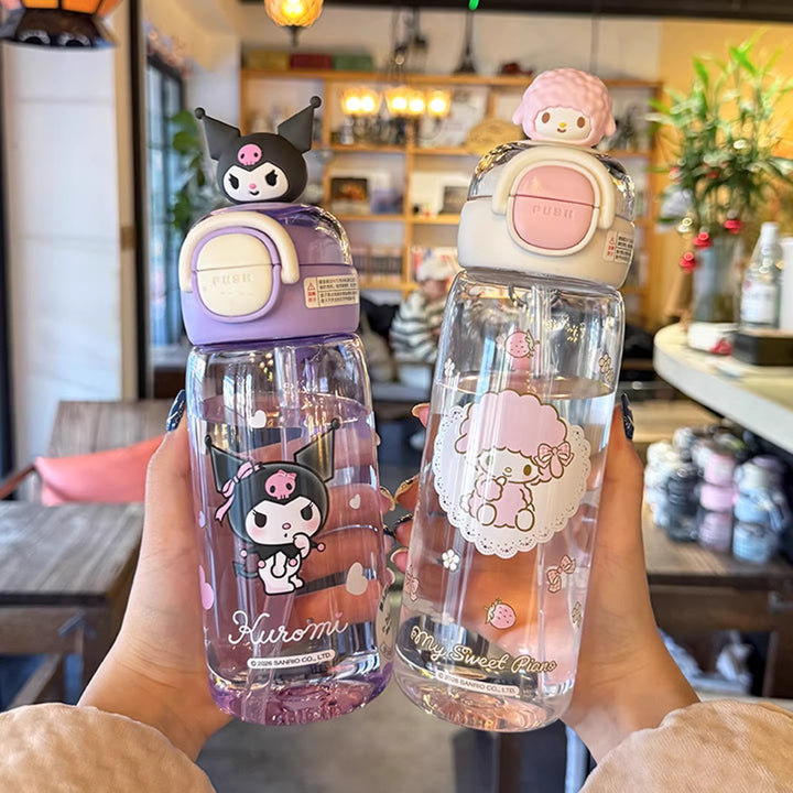 Women's water bottle with interactive lid and cute character design Stornfield