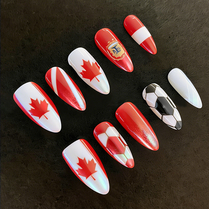 Creative Nail Art Set with Canada and Football Designs Stornfield